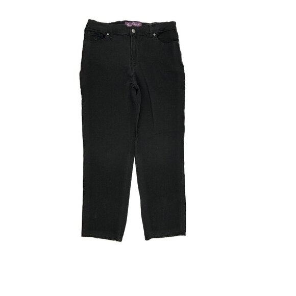 Gloria Vanderbilt Amanda Straight Leg Women's size 14P Black Denim Jeans - Picture 1 of 4